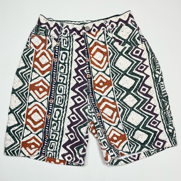 Vintage Printed Denim High Waisted Colorful Funky Mom Shorts Size 9/ 10 - Picture 8 of 8